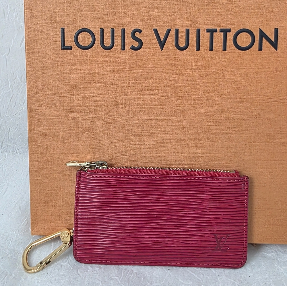 Auth Louis Vuitton Epi Leather Key Cles Card Case